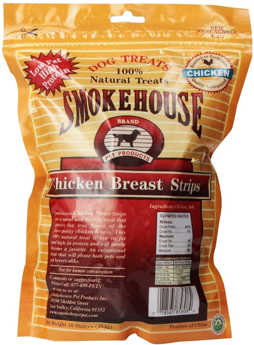 16 oz Smokehouse Chicken Breast Strips Dog Treats