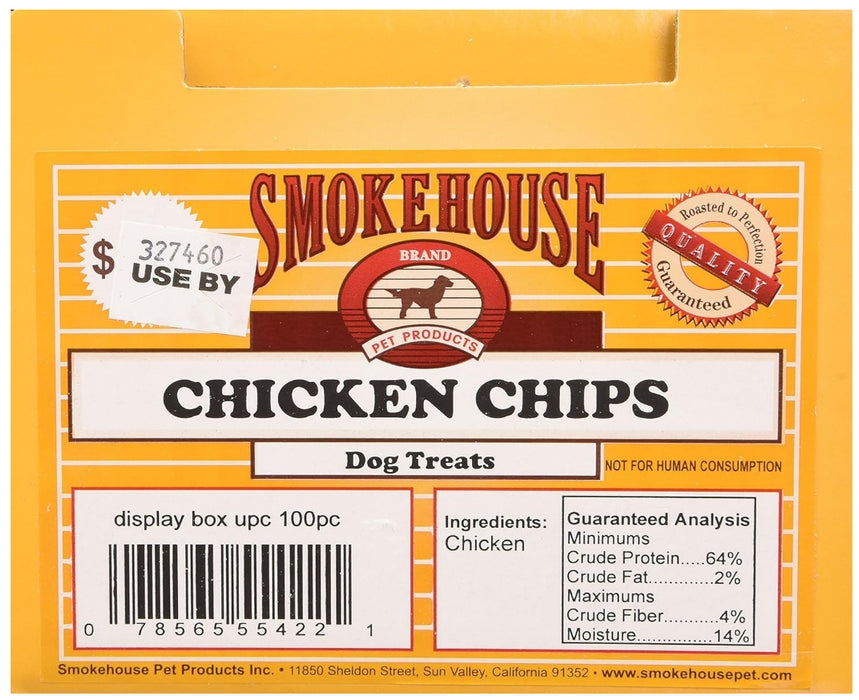 200 count (2 x 100 ct) Smokehouse Chicken Chips Natural Dog Treats