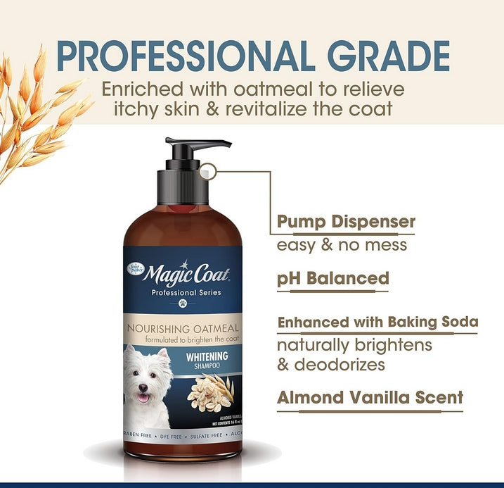 16 oz Magic Coat Professional Series Nourishing Oatmeal Whitening Dog Shampoo