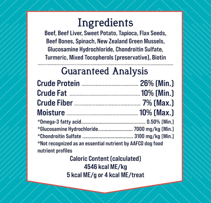 24 oz (3 x 8 oz) Stewart Healthy Hips Freeze Dried Beef and Sweet Potato Treats with Glucosamine