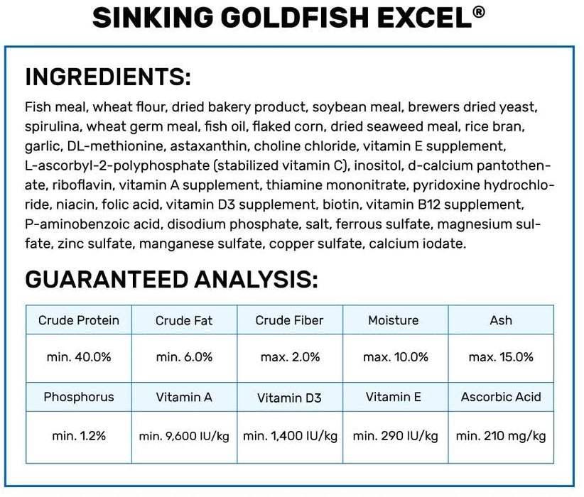 3.8 oz Hikari Sinking Goldfish Excel Baby Pellet Food