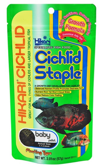 2 oz Hikari Cichlid Staple Floating Baby Pellet Food
