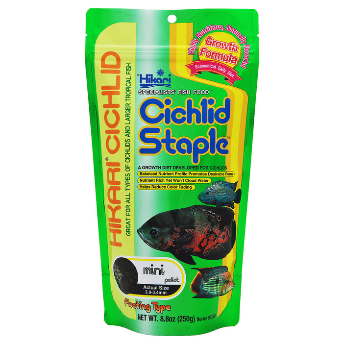 8.8 oz Hikari Cichlid Staple Floating Mini Pellet Food
