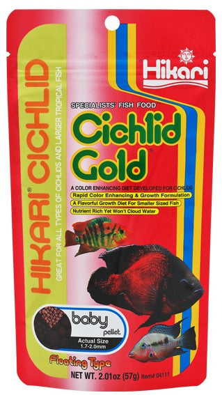 2 oz Hikari Cichlid Gold Floating Baby Pellet Food