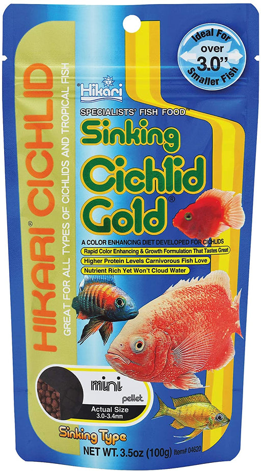 3.5 oz Hikari Sinking Cichlid Gold Mini Pellet Food