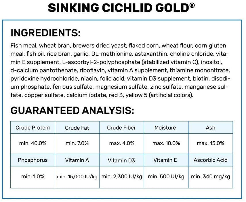 12 oz Hikari Sinking Cichlid Gold Mini Pellet Food