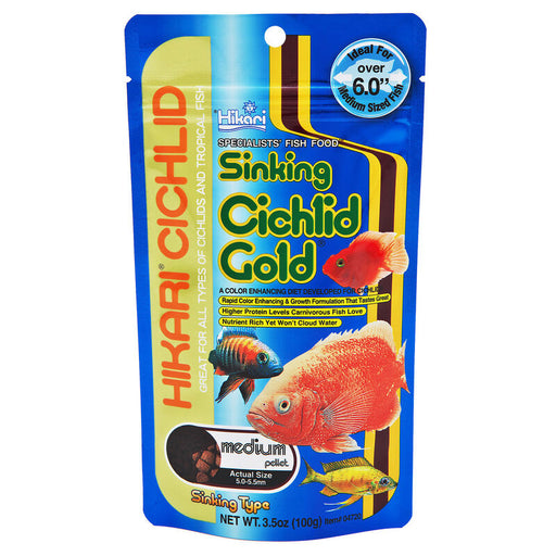 3.5 oz Hikari Sinking Cichlid Gold Medium Pellet Food