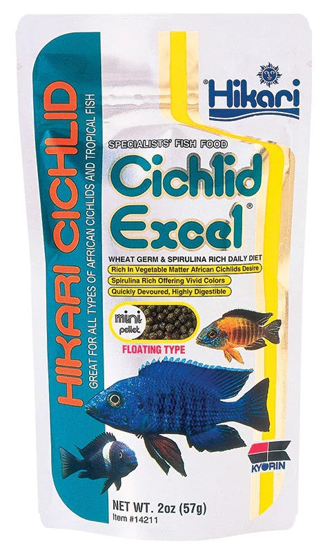 2 oz Hikari Cichlid Excel Floating Mini Pellet Food