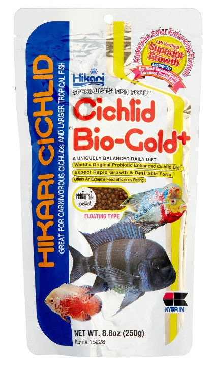 8.8 oz Hikari Cichlid Bio Gold+ Floating Mini Pellet Food