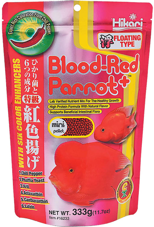 11.7 oz Hikari Blood Red Parrot+ Mini Pellet Food