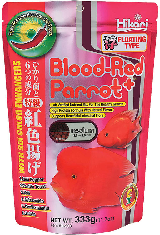 11.7 oz Hikari Blood Red Parrot+ Medium Pellet Food