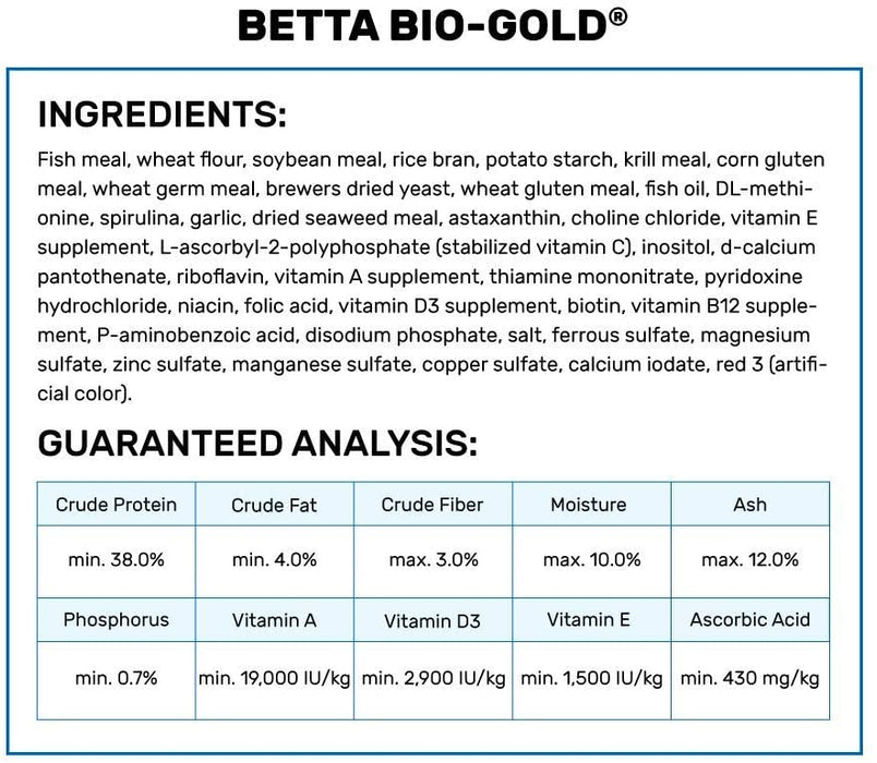 0.088 oz Hikari Betta Bio Gold Color Enhancing Betta Food