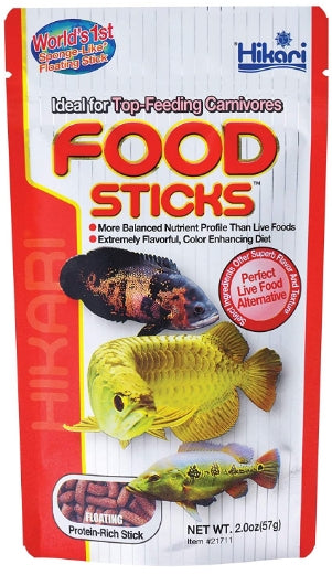 2 oz Hikari Food Sticks Floating Food for Top Feeding Carnivores