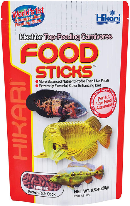 8.8 oz Hikari Food Sticks Floating Food for Top Feeding Carnivores
