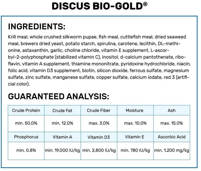 2.2 lb Hikari Discus Bio Gold Sinking Fish Food