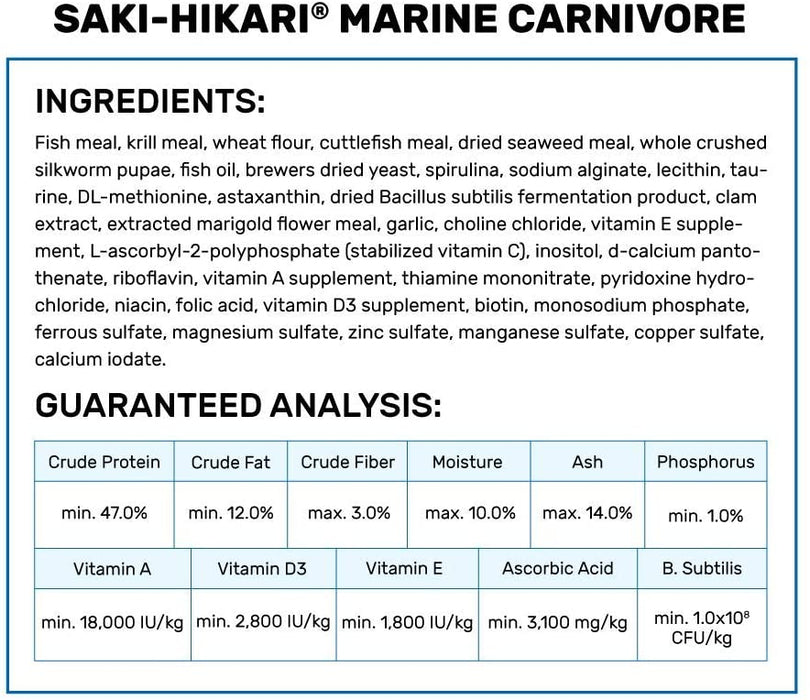 1.41 oz Hikari Saki-Hikari Marine Carnivore Sinking Medium Pellet Food