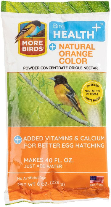 8 oz More Birds Health Plus Natural Orange Oriole Nectar Powder Concentrate