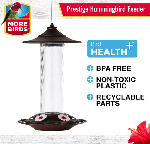 1 count More Birds Bird Health Plus Prestige Hummingbird Feeder