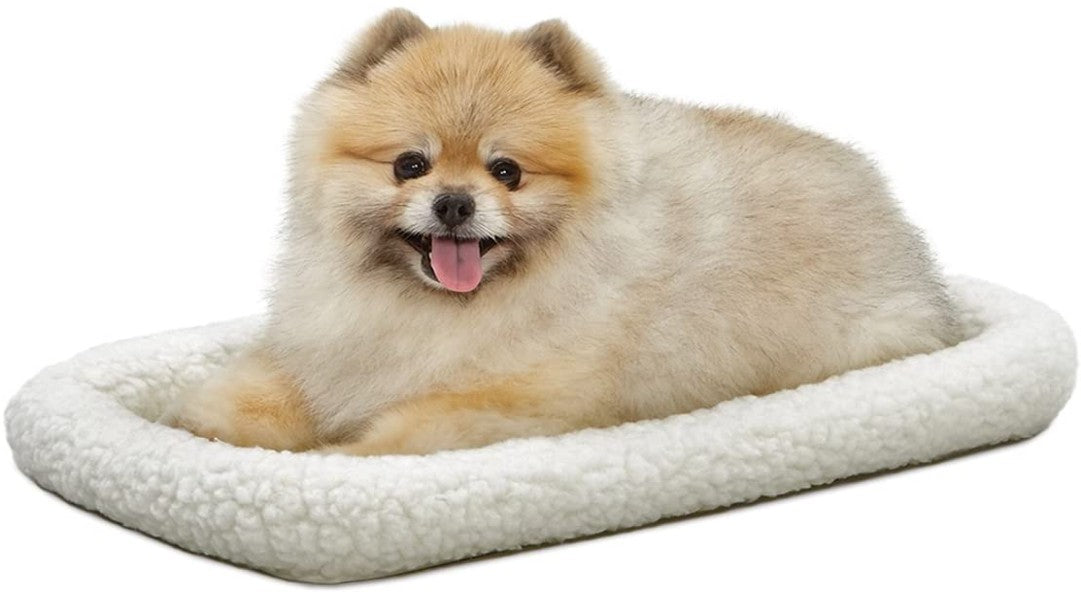 Small - 1 count MidWest Quiet Time Fleece Bolster Bed for Dogs