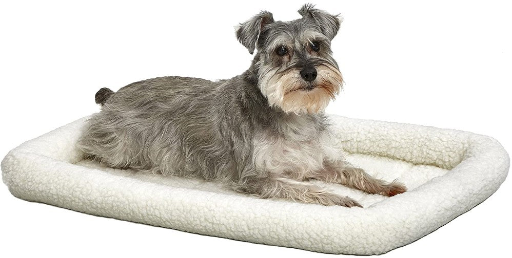 Large - 1 count MidWest Quiet Time Fleece Bolster Bed for Dogs