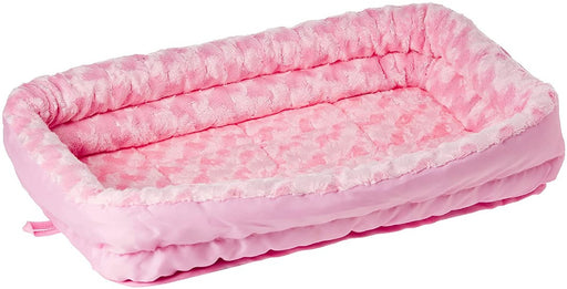 Small - 1 count MidWest Double Bolster Pet Bed Pink