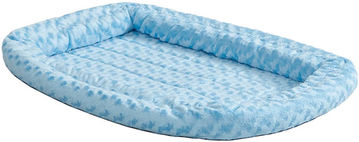Medium - 1 count MidWest Double Bolster Pet Bed Blue