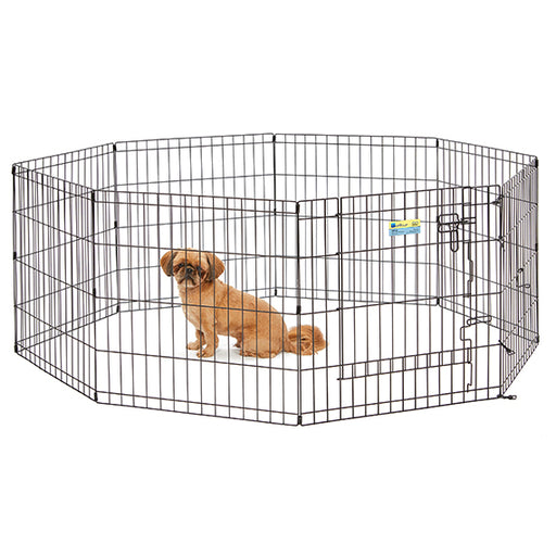 24" tall - 1 count MidWest Contour Wire Exercise Pen with Door for Dogs and Pets