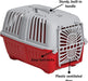 X-Small - 1 count MidWest Spree Plastic Door Travel Carrier Red Pet Kennel