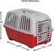 X-Small - 1 count MidWest Spree Plastic Door Travel Carrier Red Pet Kennel