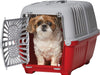 Small - 1 count MidWest Spree Plastic Door Travel Carrier Red Pet Kennel