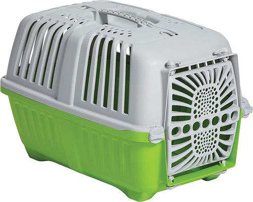 X-Small - 1 count MidWest Spree Plastic Door Travel Carrier Green Pet Kennel