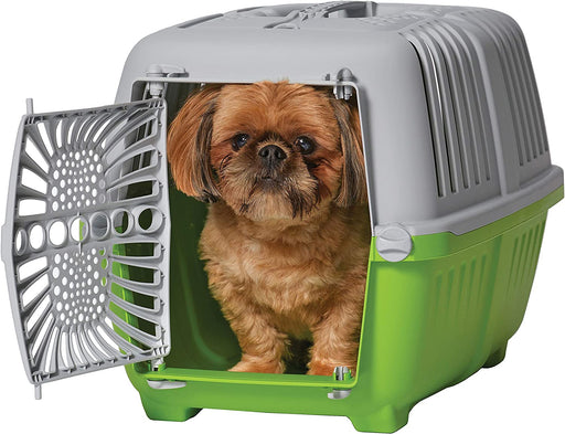 Small - 1 count MidWest Spree Plastic Door Travel Carrier Green Pet Kennel