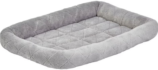 Small - 1 count MidWest Quiet Time Deluxe Diamond Stitch Pet Bed Gray for Dogs