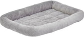 Medium - 1 count MidWest Quiet Time Deluxe Diamond Stitch Pet Bed Gray for Dogs