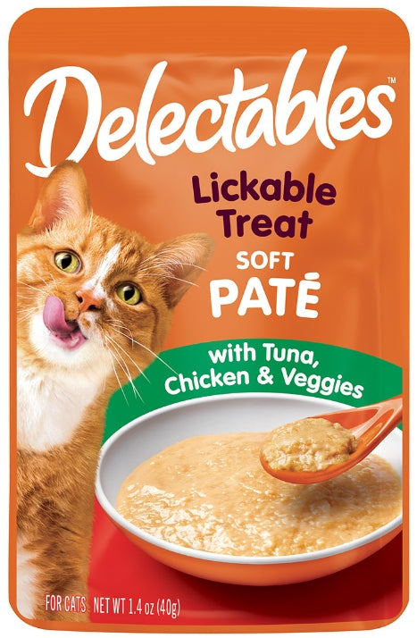 16.8 oz (12 x 1.4 oz) Hartz Soft Pate Lickable Treat for Cats Tuna Chicken and Veggies