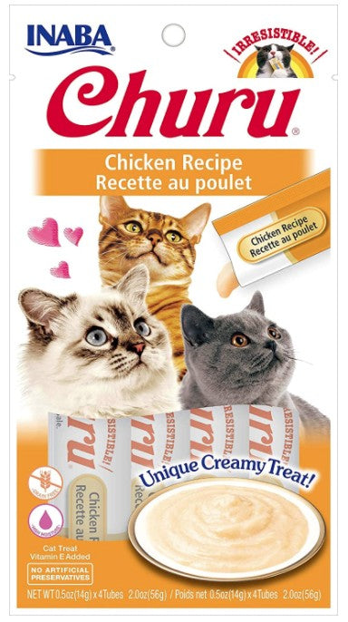 4 count Inaba Churu Chicken Recipe Creamy Cat Treat