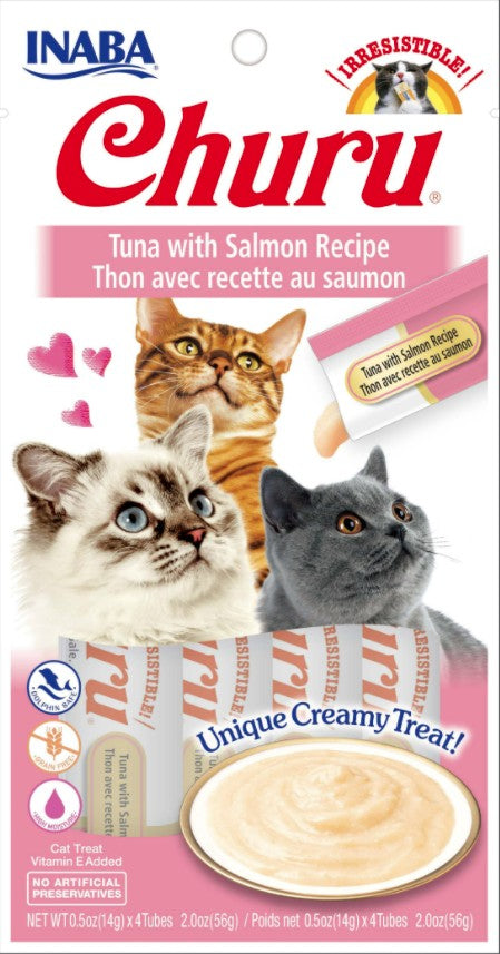 4 count Inaba Churu Tuna with Salmon Recipe Creamy Cat Treat