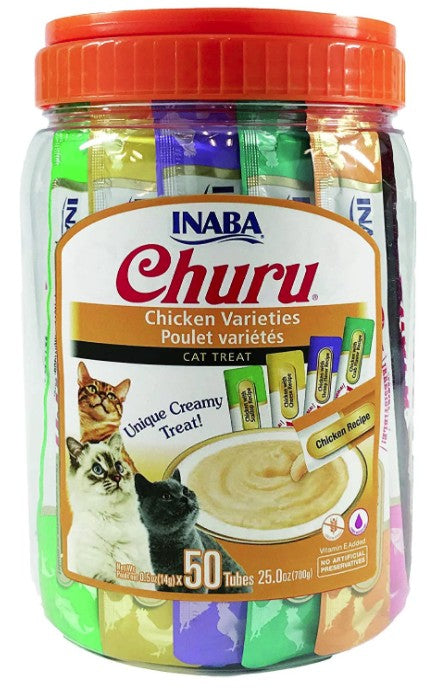 50 count Inaba Churu Chicken Varieties Creamy Cat Treat
