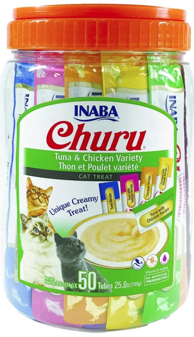 50 count Inaba Churu Tuna and Chicken Variety Creamy Cat Treat