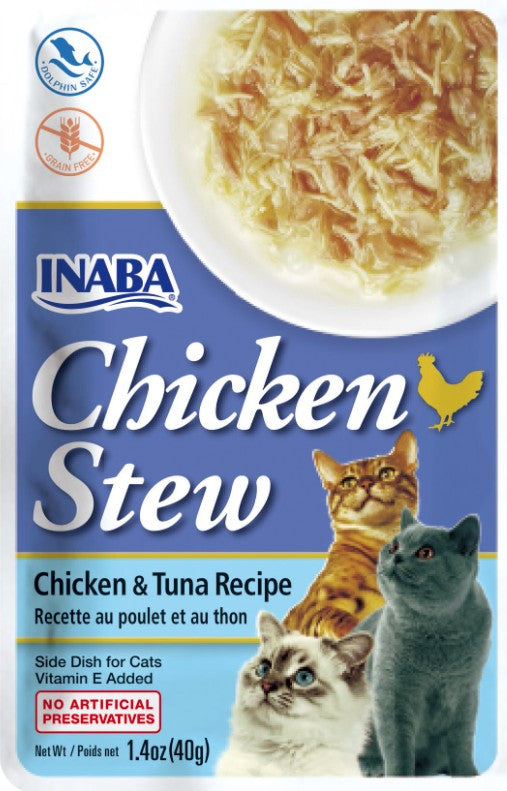 1.4 oz Inaba Chicken Stew Chicken with Tuna Recipe Side Dish for Cats