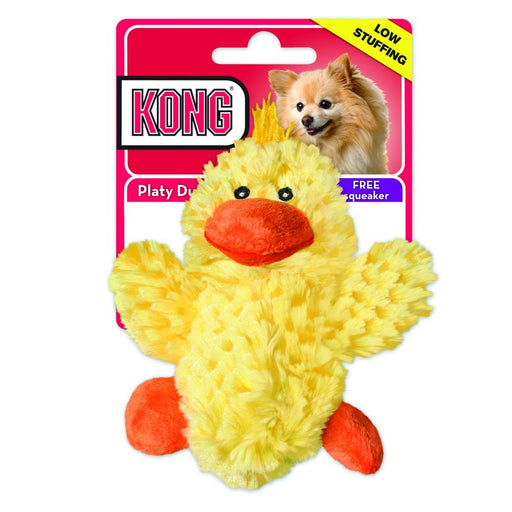 1 count KONG Plush Platy Duck Low Stuffing Squeaker Dog Toy