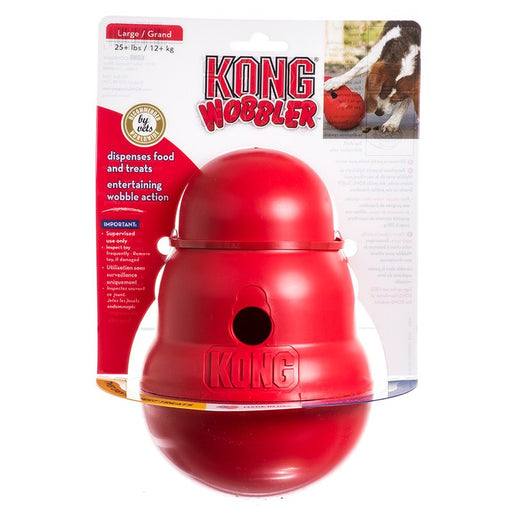 Large - 1 count KONG Wobbler Interactive Dog Toy Dispenses Food and Treats