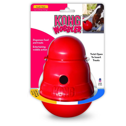 Small - 1 count KONG Wobbler Interactive Dog Toy Dispenses Food and Treats