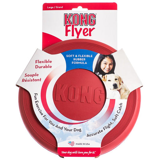 Large - 1 count KONG Flyer Disc Soft and Flexible Rubber Dog Toy