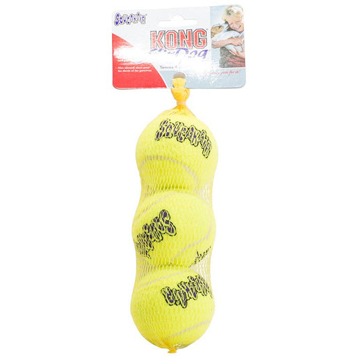 3 count KONG Air Dog Squeaker Tennis Balls Medium Dog Toy