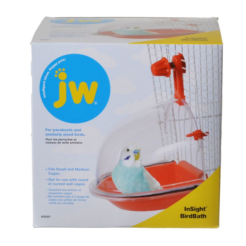 1 count JW Pet Insight Bird Bath for Parakeets and Similar Sized Birds for Small and Medium Cages