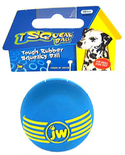 Small - 1 count JW Pet iSqueak Ball Rubber Dog Toy Assorted Colors