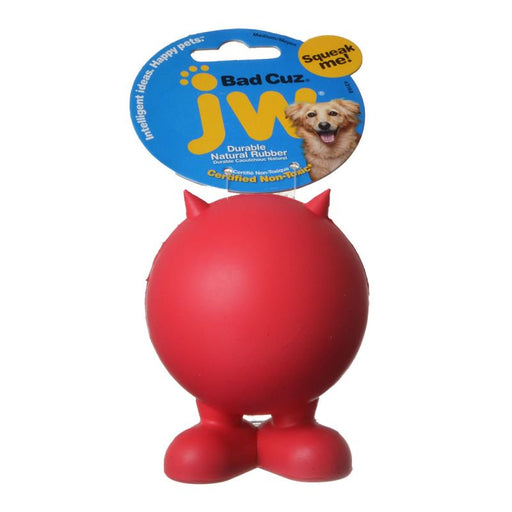 Medium - 1 count JW Pet Bad Cuz Squeaker Durable Natural Rubber Dog Toy