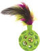 1 count JW Pet Cataction Feather Ball Toy With Bell Interactive Cat Toy