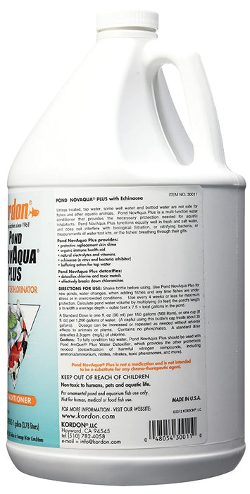 2 gallon (2 x 1 gal) Kordon Pond NovAqua Plus Instant Dechlorinator Water Conditioner